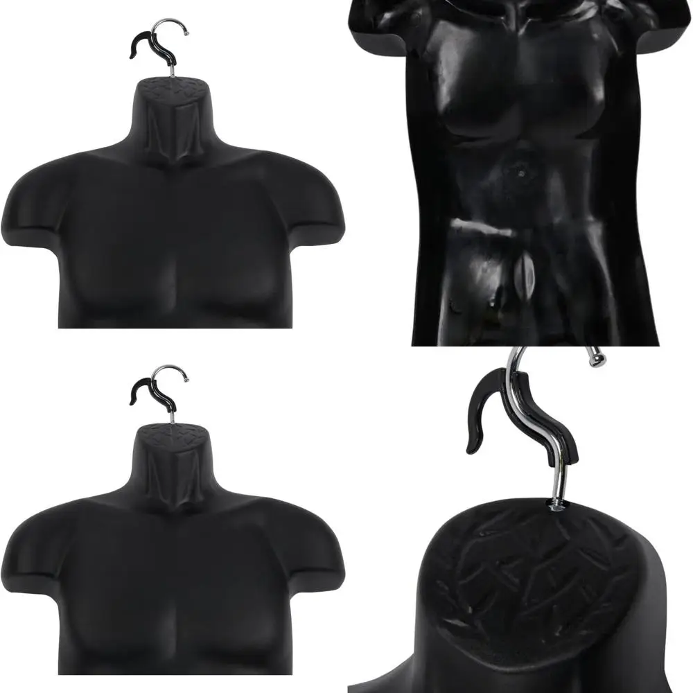 

Black Shatterproof Male Hollowback Torso Form Set, Sizes S-L, for Displaying Clothing