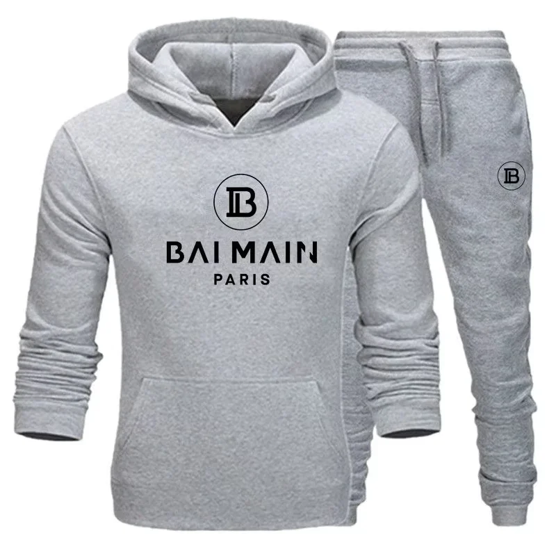 New Unisex Couple Sportswear Fashionable Printed Sweatshirt+sweatpants Two-piece Set Casual Sportswear Hooded Sweatshirt Set