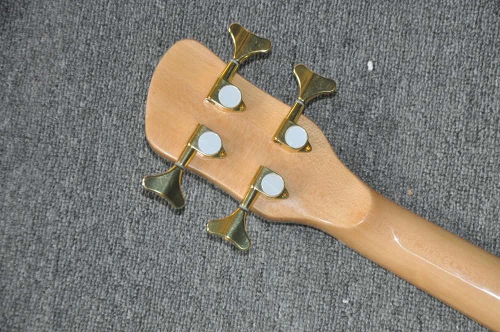 Pink 4 Strings Electric Bass Guitar with Neck Through Body,Gold Hardware,Provide customized service view 5