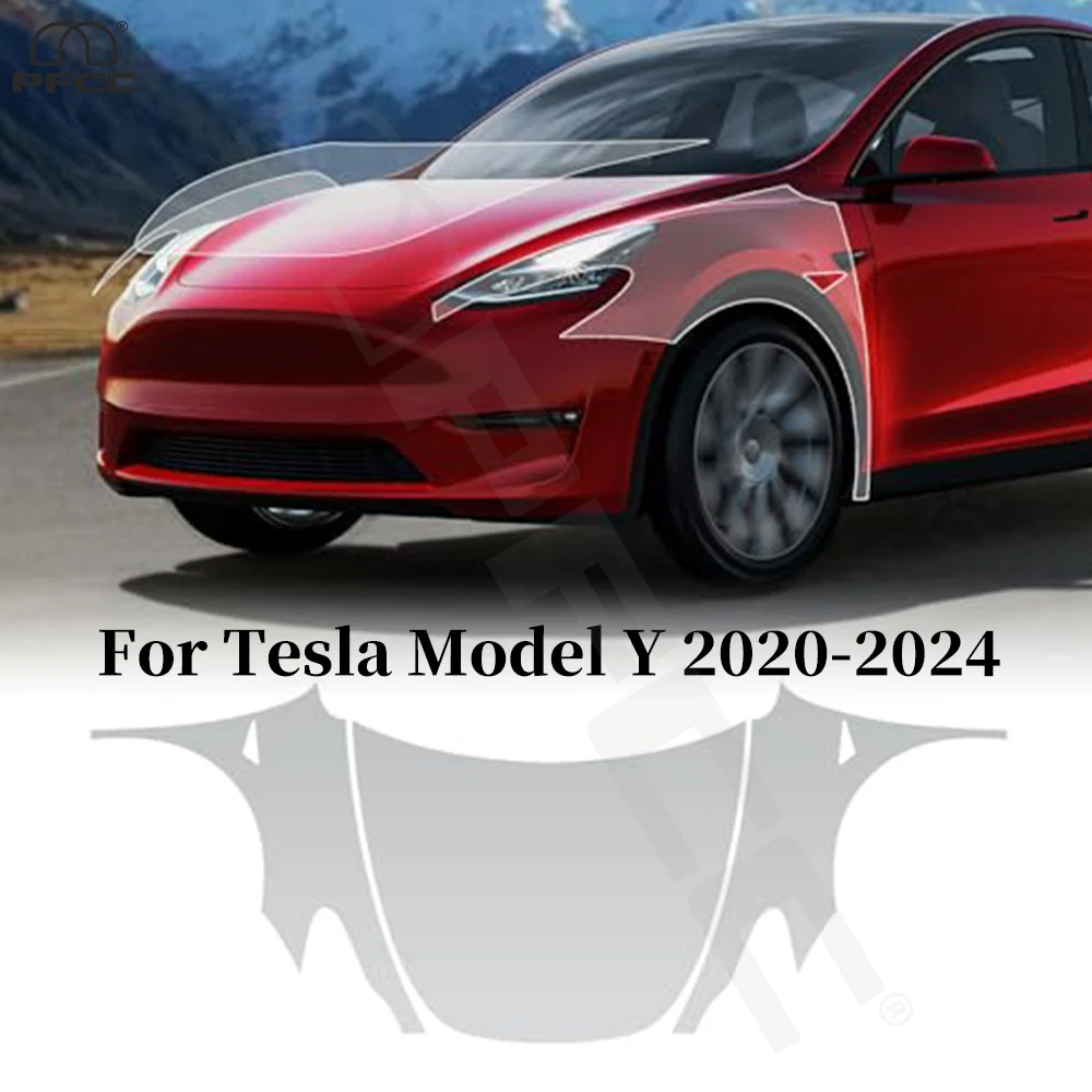 

For Tesla Model Y 2020-2024 9Mil TPU Anti-scratch Resistant Paint Protection Film Invisible Precut PPF Clear Bra Car Accessories