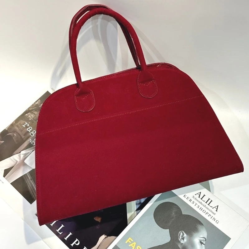 

Осенне-зимняя винтажная женская сумка из искусственной замши в стиле ретро, большая вместительная сумка-тоут, нишевый дизайн, повседневная офисная рабочая сумка