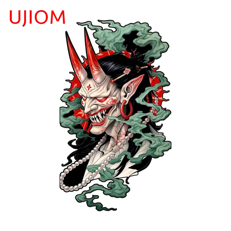 UJIOM Demon Mask Artistic Picture Wall Sticker Eye Catching Premium Adorable Design Adhesive Decal Vinyl High Quality DIY Decor