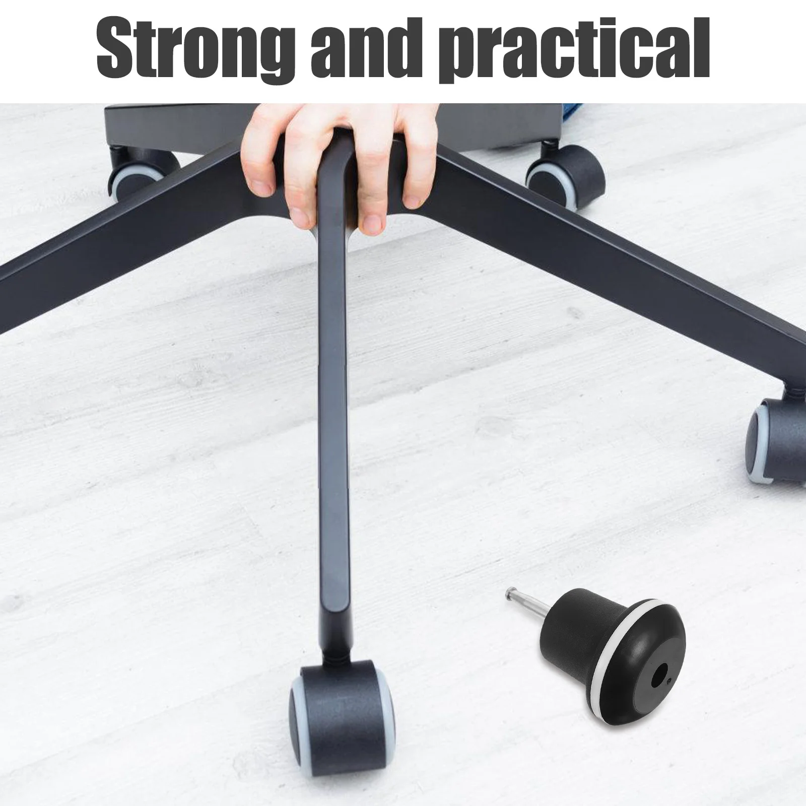 

5Pcs Office Chair Wheel Fixation Casters Replacement Set Iron Caps Nylon Glides Silent Movement Floor Protection