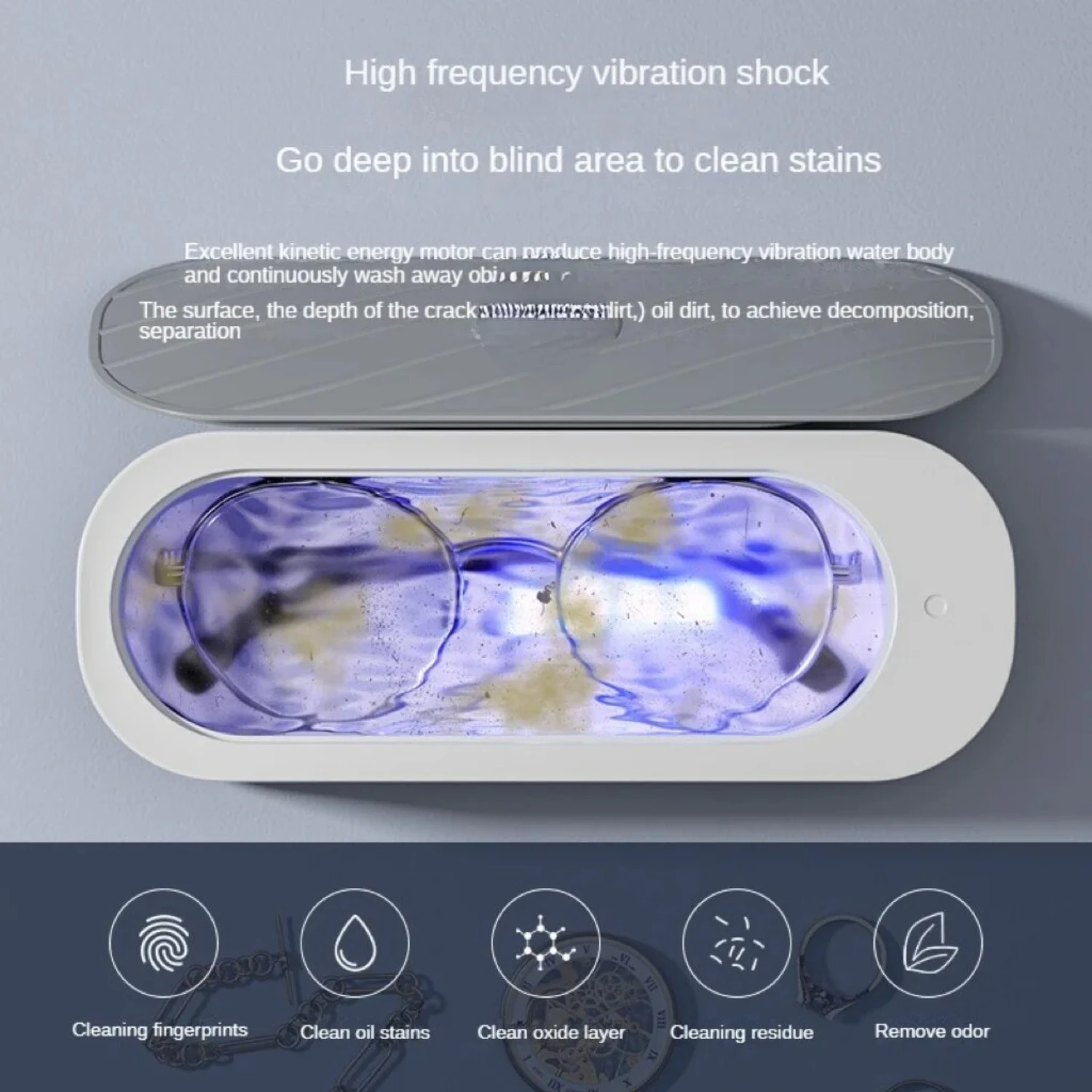 Multi-Functional Cleaning Machine Glasses Jewelry Makeup Brush Cleaner Portable Mini  Cleaning Box