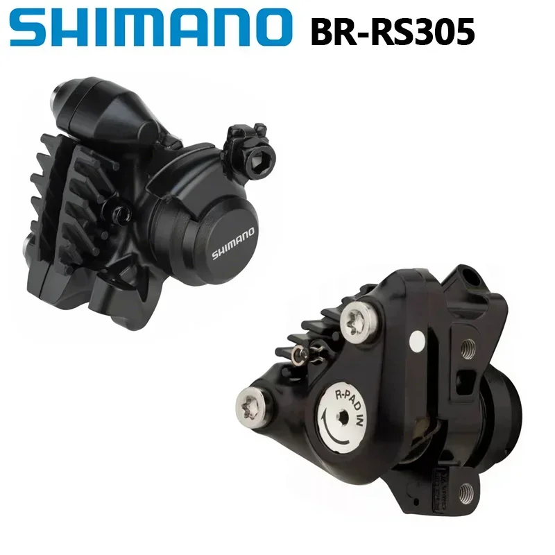 Shimano RS305 Brake Flat Mount Front Side Rear One Pair Mechanical Disc Brake For Road Bicycle Bike BR-RS305 Rear Caliper Black