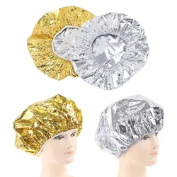 Women thermal Insulation Aluminum Foil Solid Sleeping Hat Night Sleep Cap Hair Care Bonnet For Cap Shower Turban