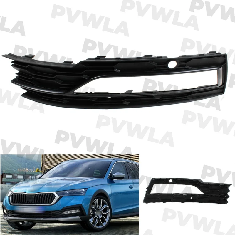 For Skoda Octavia 2020 2021 2022 2023 Left Side Low configuration Fog lamp frame Front Bumper Fog Light Grille Cover 5E3807681