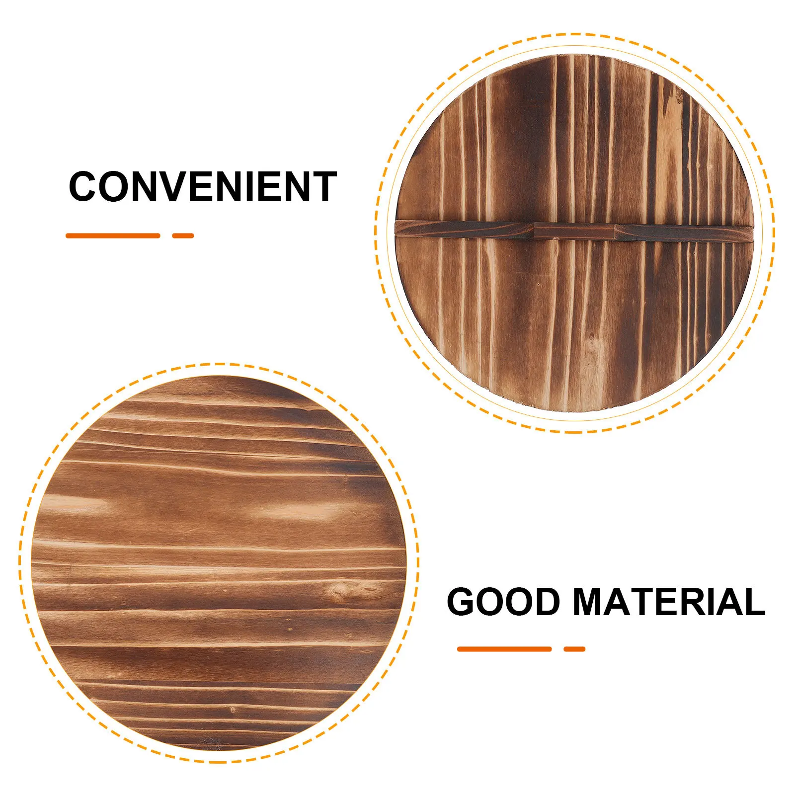 1 قطعة غطاء وعاء الخشب المتفحمة أداة المطبخ المنزلية الطبخ مقاوم للماء غطاء مقلاة خشبية الربط غطاء قدر المطبخ