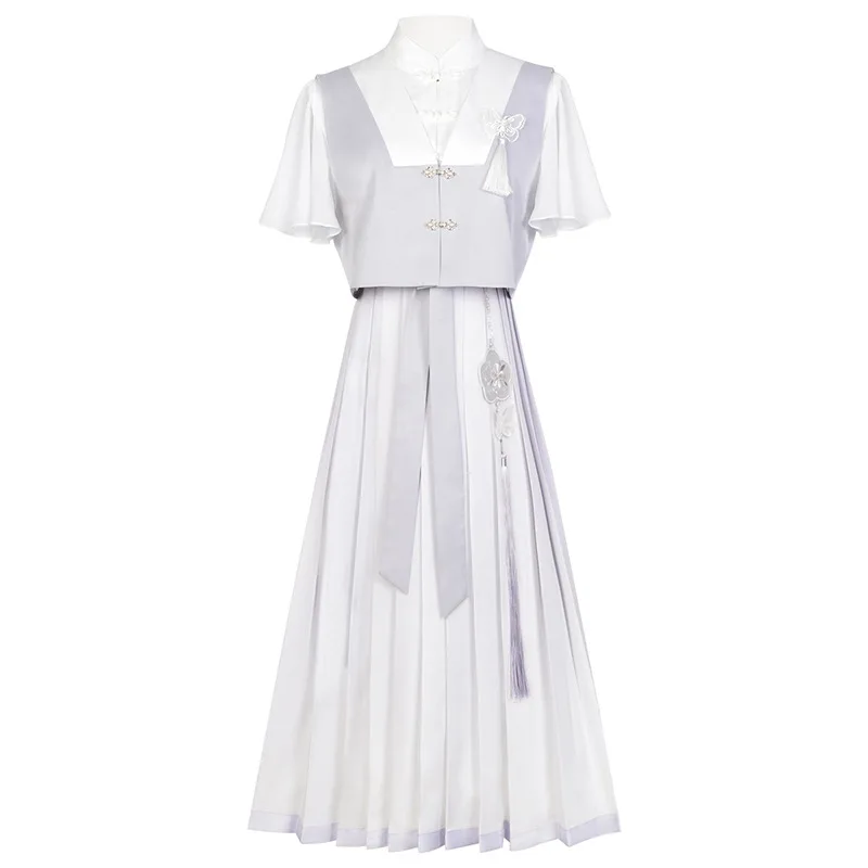 Butterfly Chinese Style Retro Daily Improvement Chinese Element Vest Dress Two-piece Set