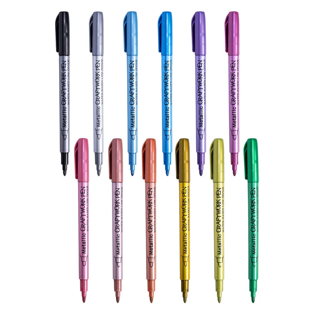

12 Pcs Fire Lacquer Seal Pen Metallic Markers Paint Pens Graffiti Painting Metalic