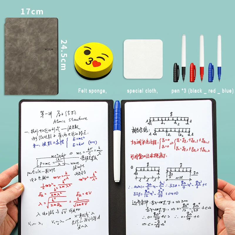 

Erasable A5 leather plan whiteboard office memo writing notepad Pu suit school supplies