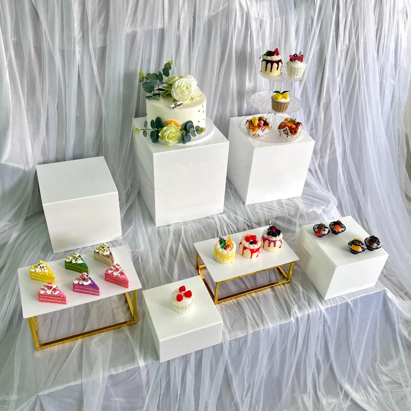 

Big Size Acrylic Cube Display Candy Box Riser Buffet Food Dessert Cake Cookie Stand,Multi-use Riser for Food Cosmetics Catering