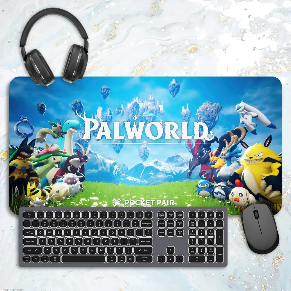 لوحة ماوس ممتدة من P-Palworld للكمبيوتر والكمبيوتر المحمول ، حصائر ماوس ممتدة ، لوحات مفاتيح مطاطية ، حصيرة طاولة