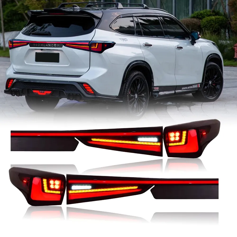 

LED Tail Lights Tailgate Light for Toyota Highlander 2020-2024 Rear Lamps Smoke Car Headlight Accessories