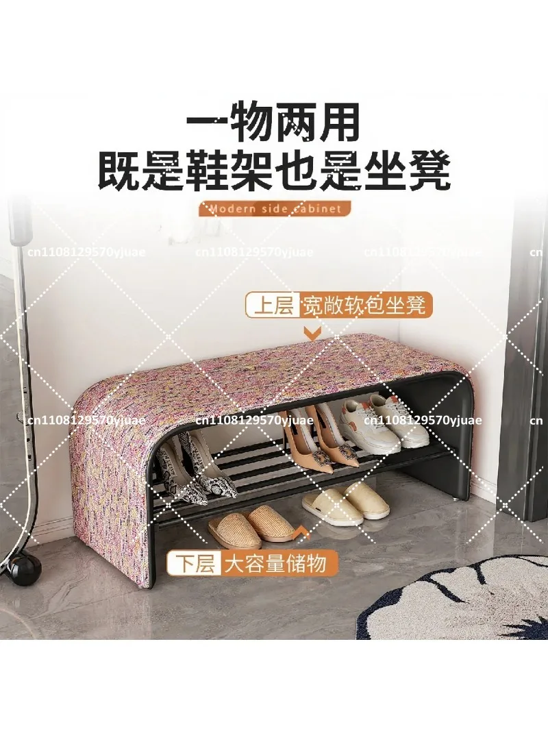 Linen Cat Scratching Pad for Home, Sitting Stool with Shoe Storage, Space Saving Bedroom Furniture