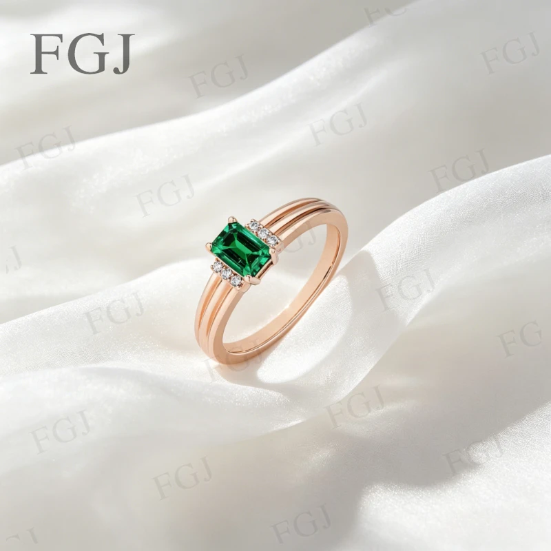 1ct Moissanit/Laborgezüchteter Edelstein-Ring im Smaragdschliff aus 925 Sterling Silber, Hochwertige Damenschmuck-Accessoires und Geschenke – Detail 18