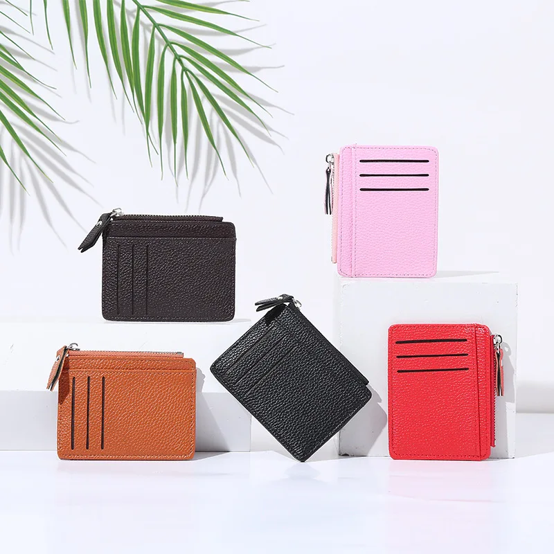 Dompet wanita Mini baru dompet wanita saku koin ritsleting klip kartu pendek kustom nama Gratis dompet wanita tempat kartu kredit untuk anak perempuan