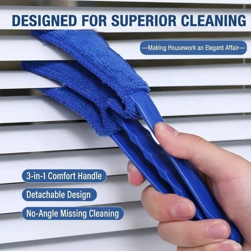 Venetian Blind Cleaner Brush Set Detachable Washable Air Vent Duster for Car Air Outlet Window Blinds Household Dust Removal