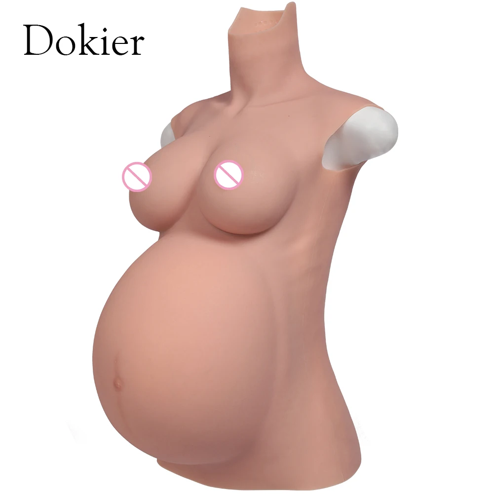 Dokier Realistic Silicone Fake Pregnant Belly Have Stretch Marks Big and Soft Cosplay Crossdresser Twins Pregnant Belly