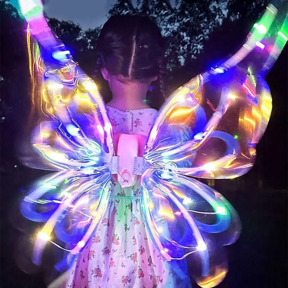 أجنحة الفراشة الكهربائية LED الإبداعية مع أجنحة متحركة للموسيقى الخفيفة أجنحة الجنية الكهربائية المتوهجة لتقوم بها بنفسك تجميع متلألئ #1