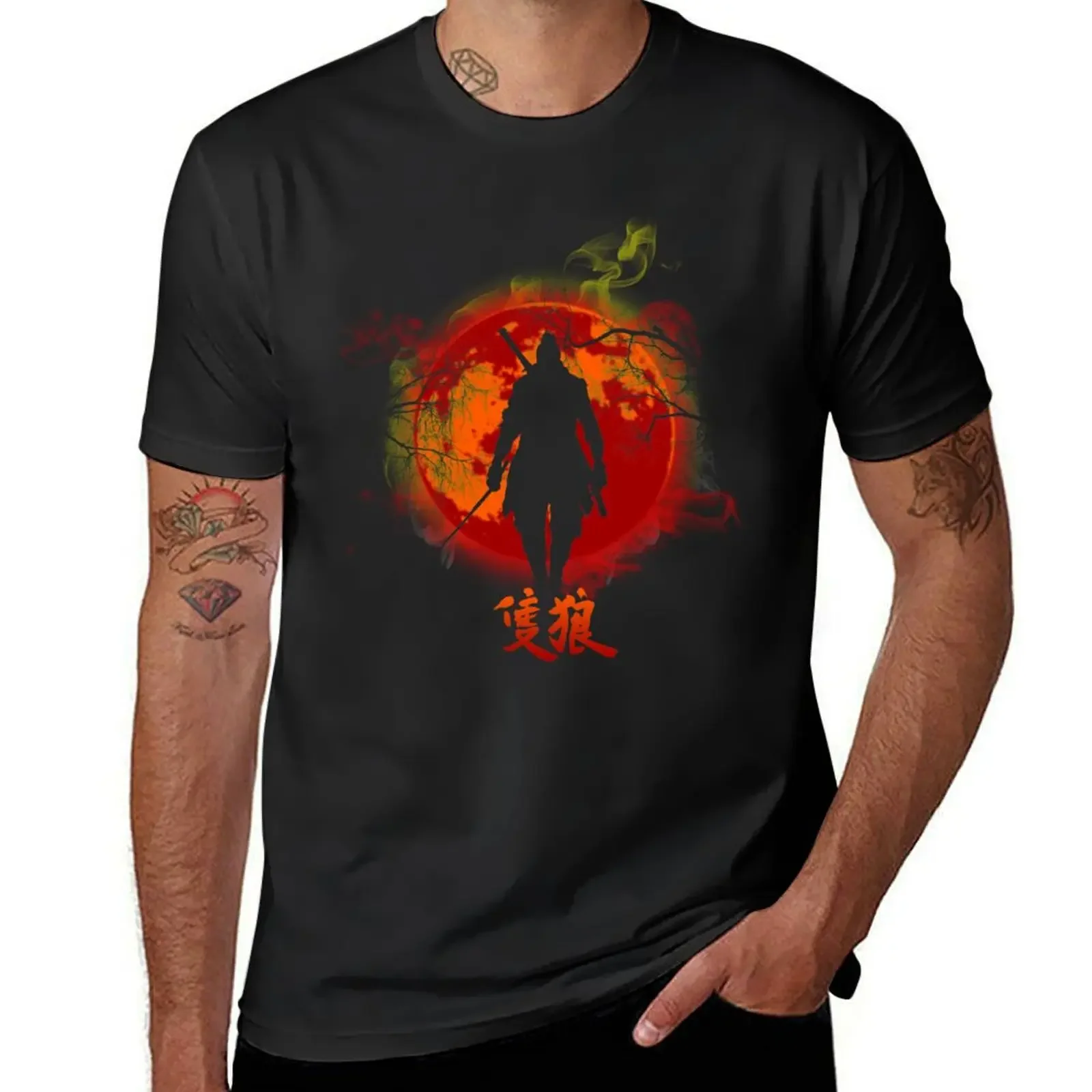 Sekiro sunset T-Shirt vintage anime shirt customizeds hippie clothes quick drying t shirt men 100℅ cotton