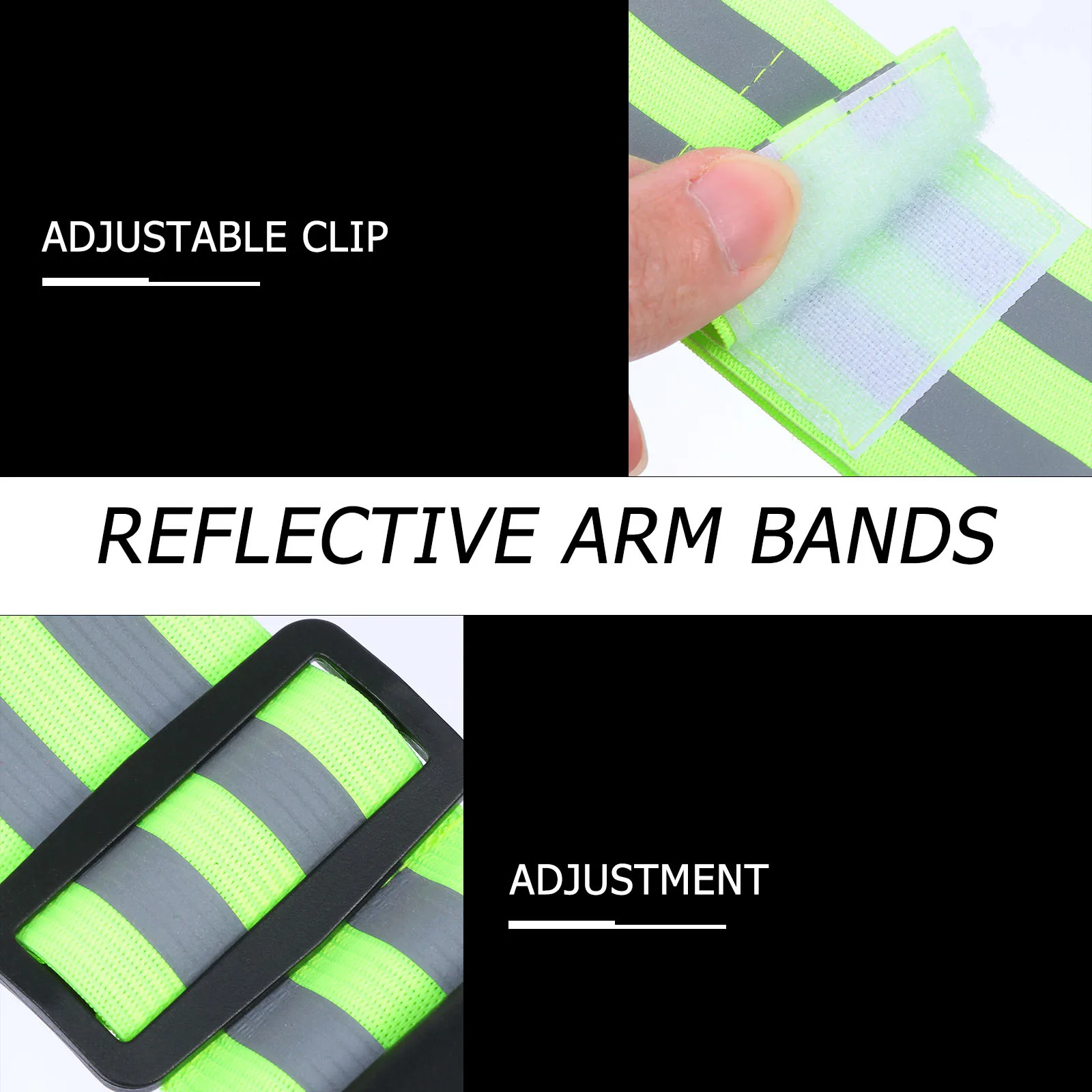 

2 pcs Green Belt Running Belt 5cm Wide Armlet for Night Reflective Arm Running Cycling Walking Durabl