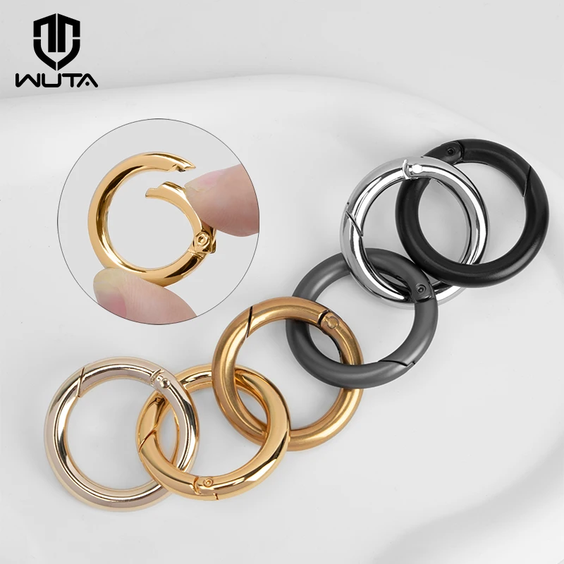 WUTA O Ring Round Carabiner for Keychain Key Fob Clasp Connector Rings for Keychains Clip Strap Buckle Snap Hook Bag Accessories