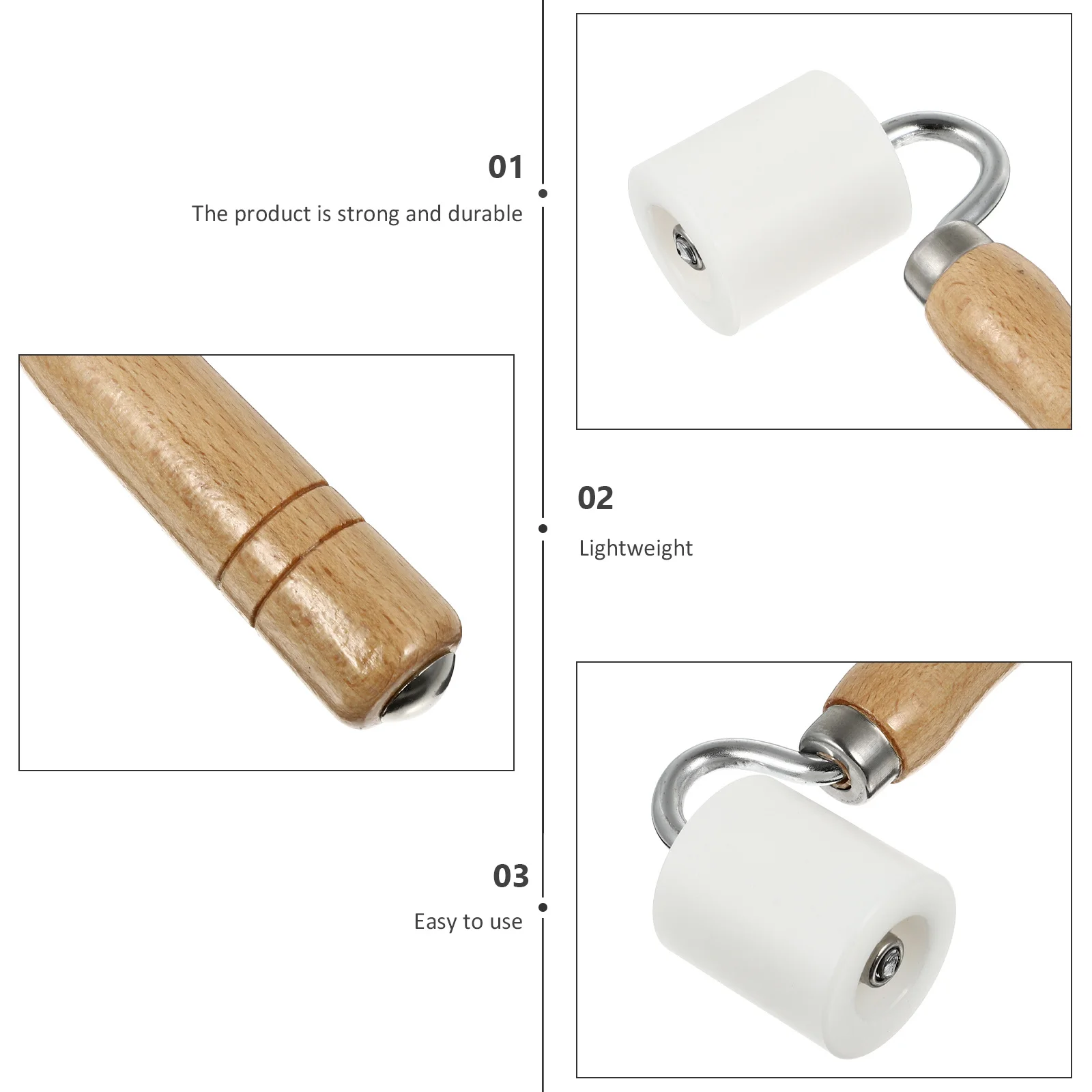Heavy Duty Wallpaper Seam Wooden Handle Labor Saving Wall Construction Tool Smooth Surface Foil Fabric Non Woven Thickened Paper