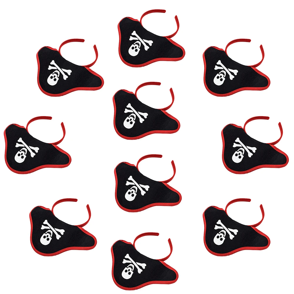 

10pcs Pirate Skull Hair Hoop Kids Headbands Durable Halloween Party Hair Accessories Festival Headdress Child Photo Prop