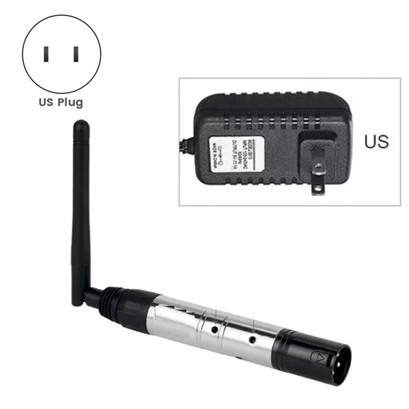 B50B-US 플러그 무선 DMX512 송신기 2.4G 안테나 송신기 DMX512 신호 전송 제어 송신기