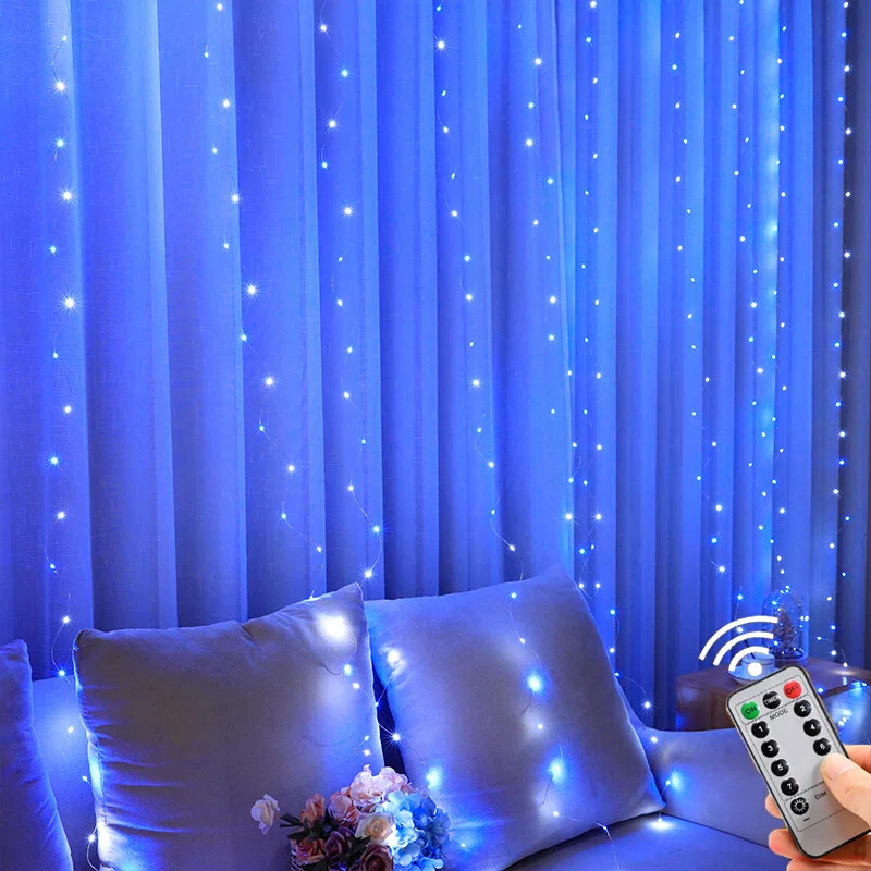 LED String Lights Christmas Decoration Remote Control USB Wedding Garland Curtain 3M Lamp Holiday For Bedroom Bulb Outdoor Fairy