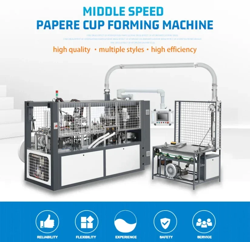 Automatic High-speed disposable coffee paper cups making machine low price Three-dimensional Single cup Packing Machine