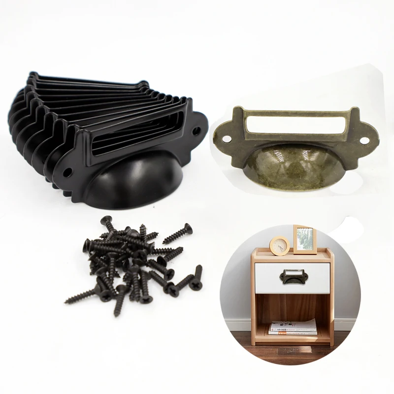 20PCS File Name Card File Cabinet Handles Label Holder Antique Bronze Drawer Label Pull Cabinet Frame Handle