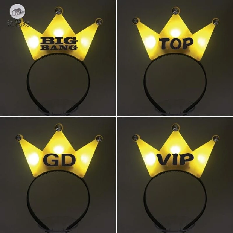 

Bigbang Concert G-Dragon Cosplay Accessory Glowing Headpiece Crown Light Headband With Supporting Lights For Anime Conventions