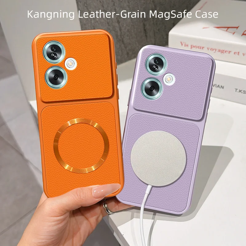 Dirt-resistant, Anti-Fingerprint Lychee Skin Texture Phone Case Sutible For Oppo A79 5G With Magnetic Ring Cover