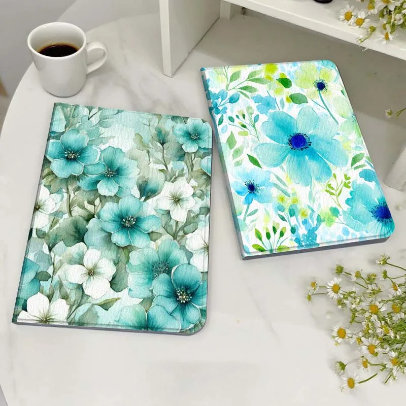 

Blue Floral Watercolor Pattern Tablet Case For Samsung Galaxy Tab S7 S8 S9 S10 FE Lite Gift