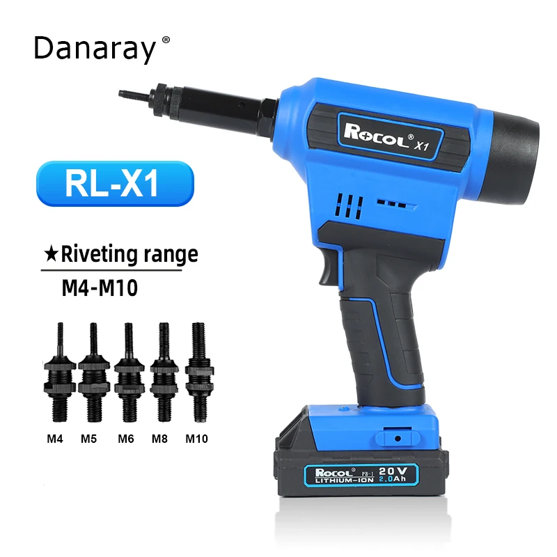 Adjustable Pull Force Riveting Tool Electric Lithium Battery Rivet Nut Gun Convenient Handheld Riveter