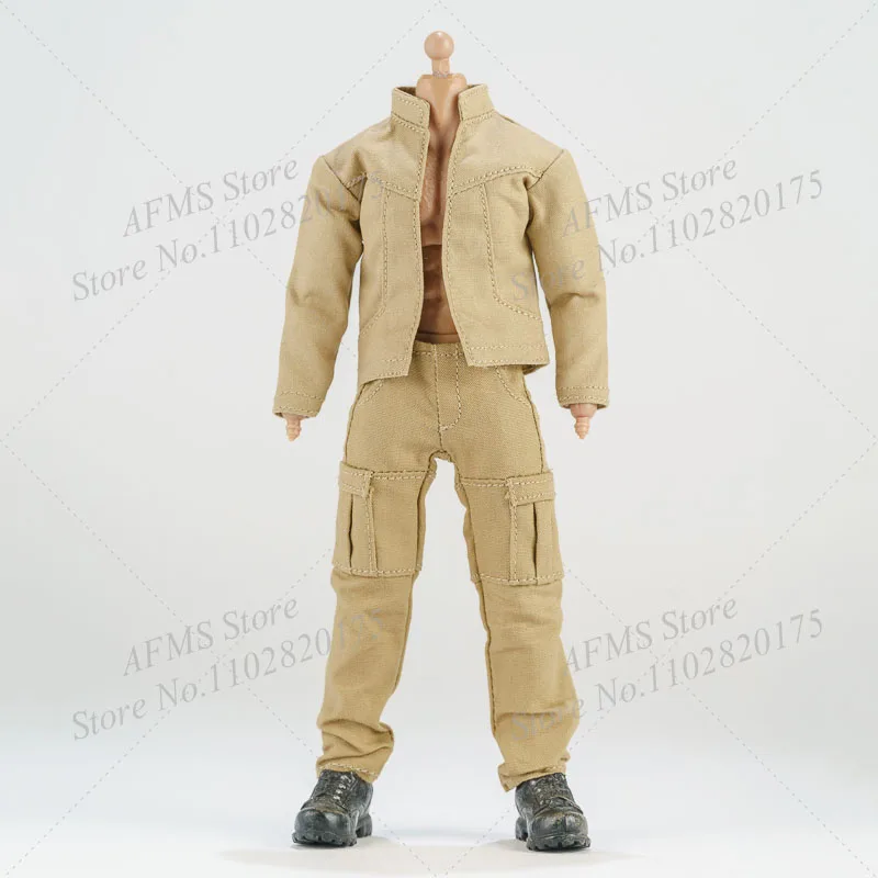 1/12 uomini soldato cappotto pantaloni Cargo Khaki Stand Collar giacca abbigliamento accessorio Fit 6 pollici Mezco NW Action Figure Model Toys