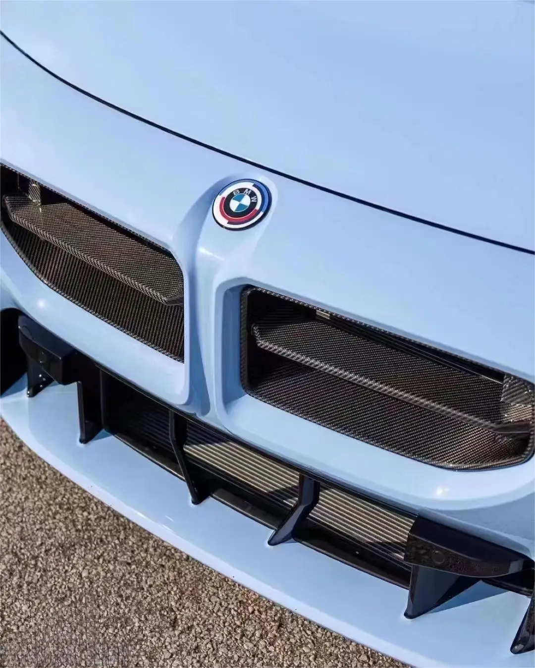 Dry Carbon Fiber Car Front Grille Bumper Air Vent Covers Trims For BMW 2 Series M2 G87 2022+MP Fog Lamp Grill Cover