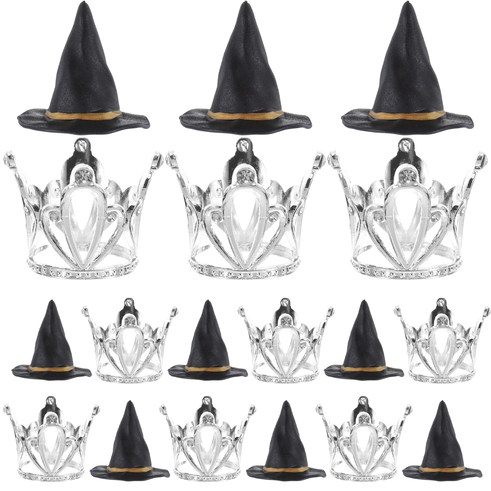 

24 Pcs Crown Cake Decorating Mini Top Hats Wizard for DIY Crafts Topper Tiara Cupcake Decorations Bottle Witch Toppers Bottles