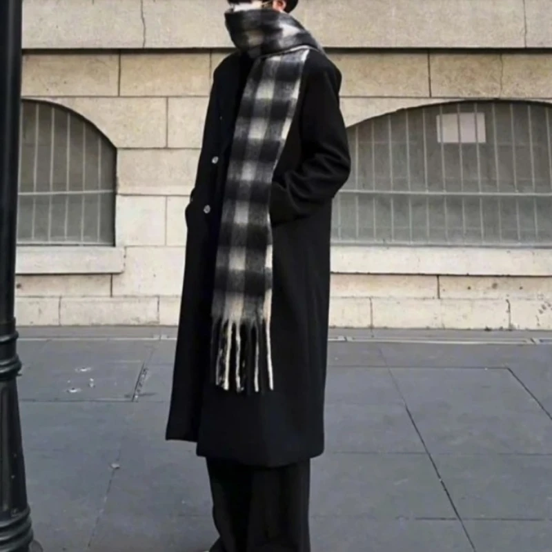 

High Quality Men's Wool Coat Regular Shoulder Mid Length Warmth Korean Fashion Outerwear​