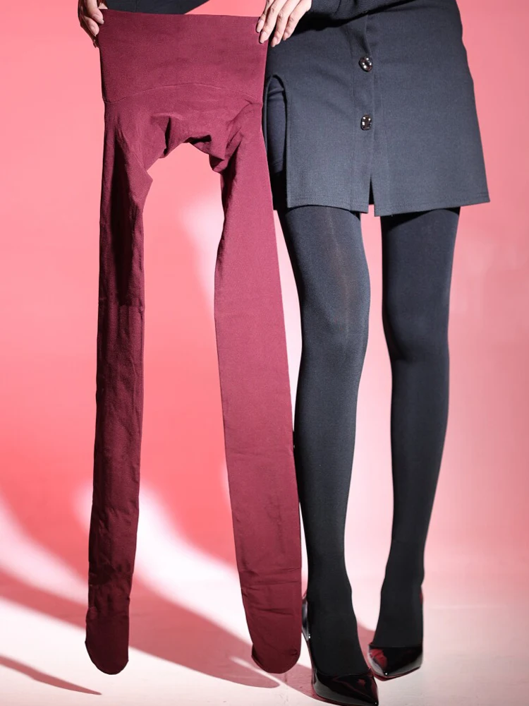 

Belamimi 80D Women's Velvet Pantyhose Seamless Deep Crotch Sexy Elastic See-Through Shaping Leggings for Autumn Winter