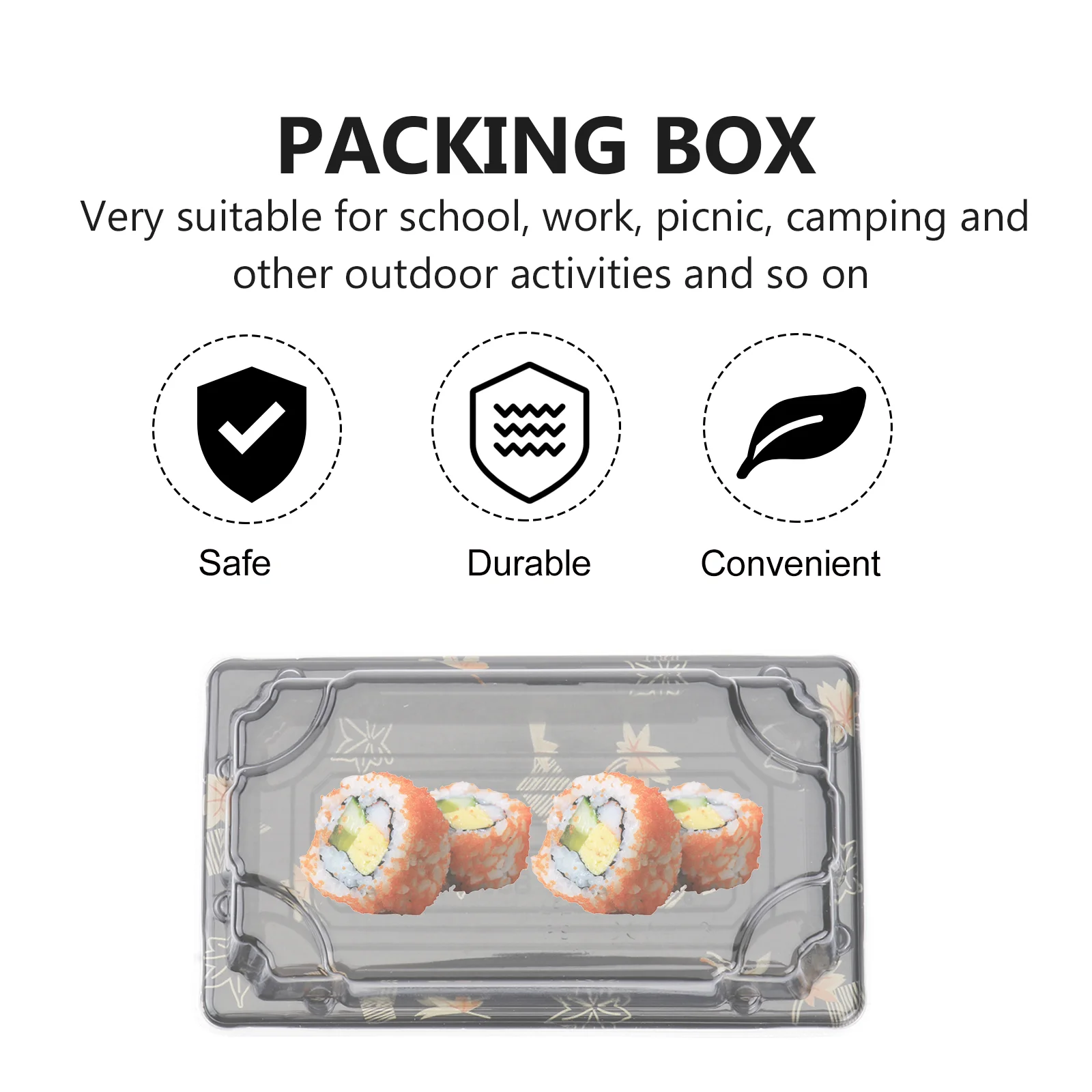 50Pcs Sushi Boxes Packing Boxes Take Out Containers Fruit Boxes Carry Out Containers Disposable Pulp Containers Gift Boxes