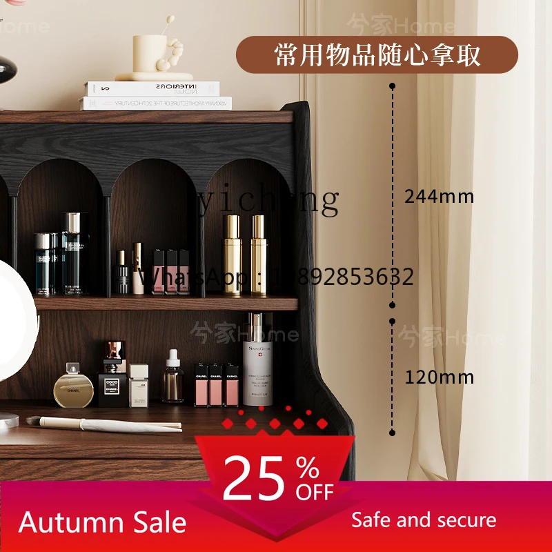

retro style solid wood dresser master bedroom small apartment high-end makeup table