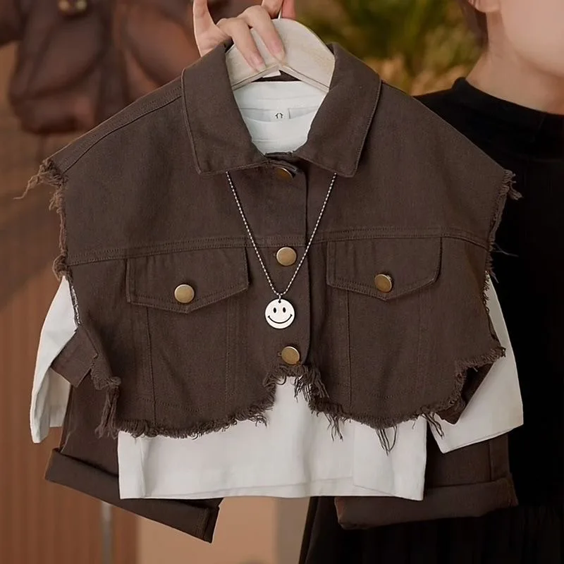 

Children Set Autumn New Boys Spring Fashion Vest Coat Causal Trousers Three Piece Tide Turn Down Collar 2025 Button
