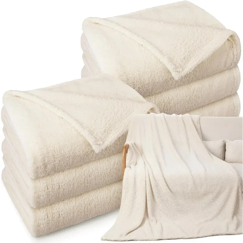 

6PCS Wool Blankets 50"x60" Soft Plush Wedding Home Decor Throw Blanket for Living Room Bedroom Couch