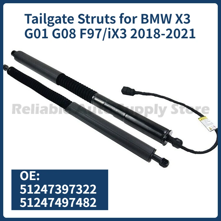 

2pcs Struts 51247397322 51247497482 Trunk Electric Tailgate Lift Support Rod Double Plug for BMW X3 G01 G08 F97/iX3 2018-2021