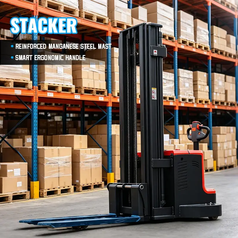 Factory Direct 2 Ton Manual Forklift Stacker with Hydraulic Pump for Small Warehouse Manual Forklift Stacker