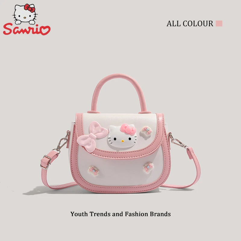 

Sanrio Hello kitty Kawaii cute shoulder bag model crossbody bag trend women's Fashion bow tie coin purse Birthday party gifts