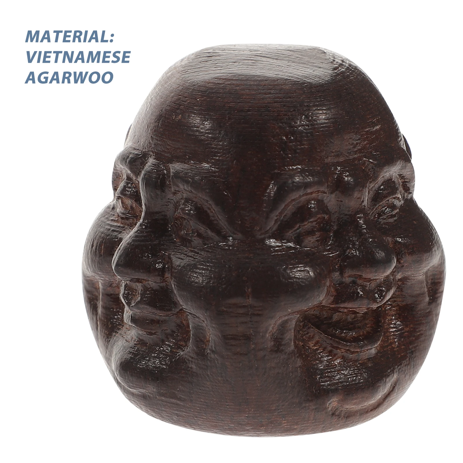 

Miniature Wood Carving Buddha Head Ornament Wood Craft Decorative Ornament for Office Home Buddha Head Statue Carving Handicraft